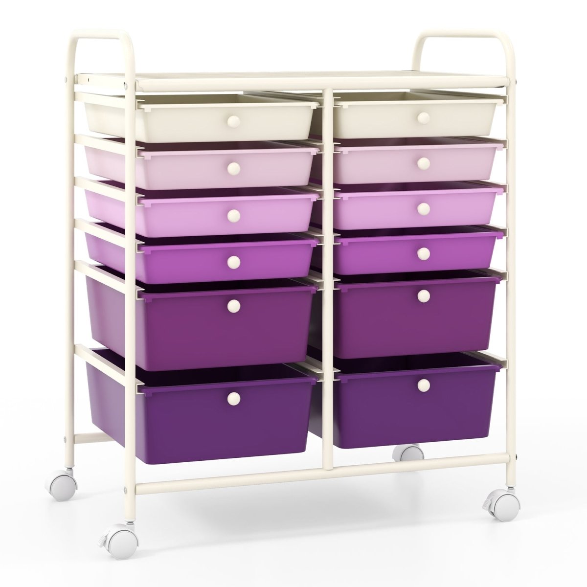 12 Storage Drawer Organizer Bins Rolling Cart - Veteran Powered