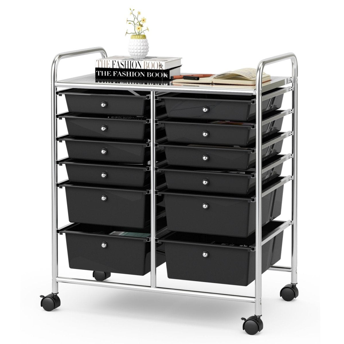 12 Storage Drawer Organizer Bins Rolling Cart - Veteran Powered