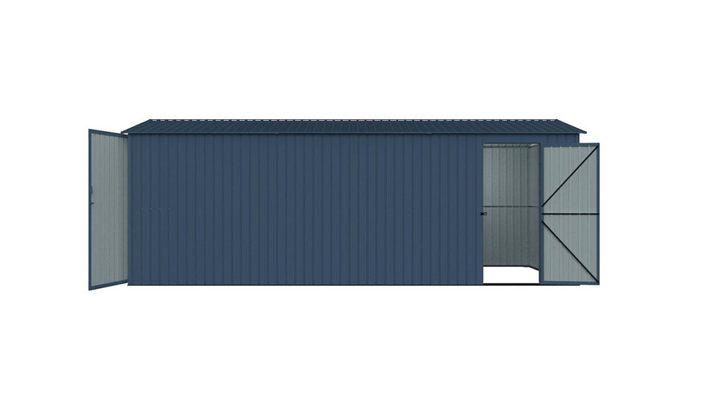 13'x20' Plus Upgraded Metal Shed w/ Double Front Doors & Side Entry Door - Veteran Powered