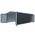 13'x20' Plus Upgraded Metal Shed w/ Double Front Doors & Side Entry Door - Veteran Powered