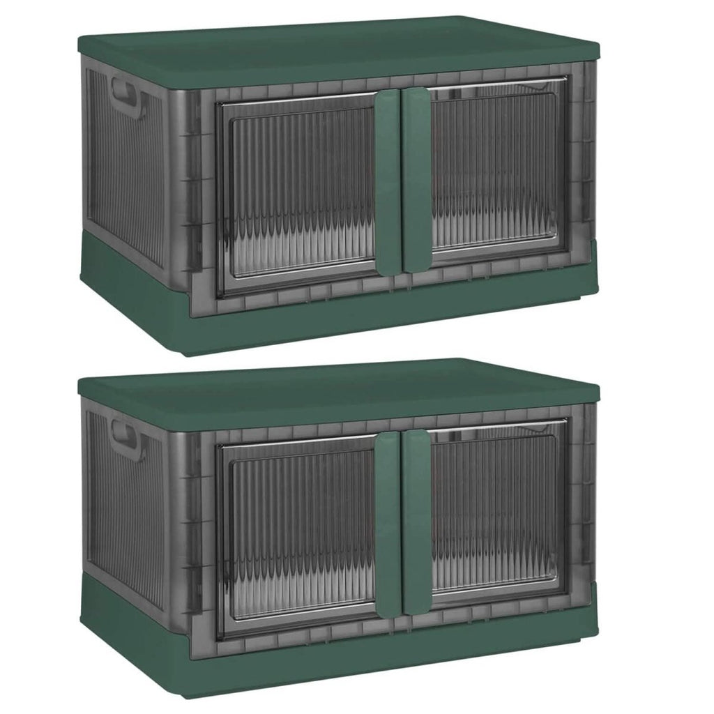 2 - Piece: Foldable Stackable Storage Bins with Lid - Veteran Powered