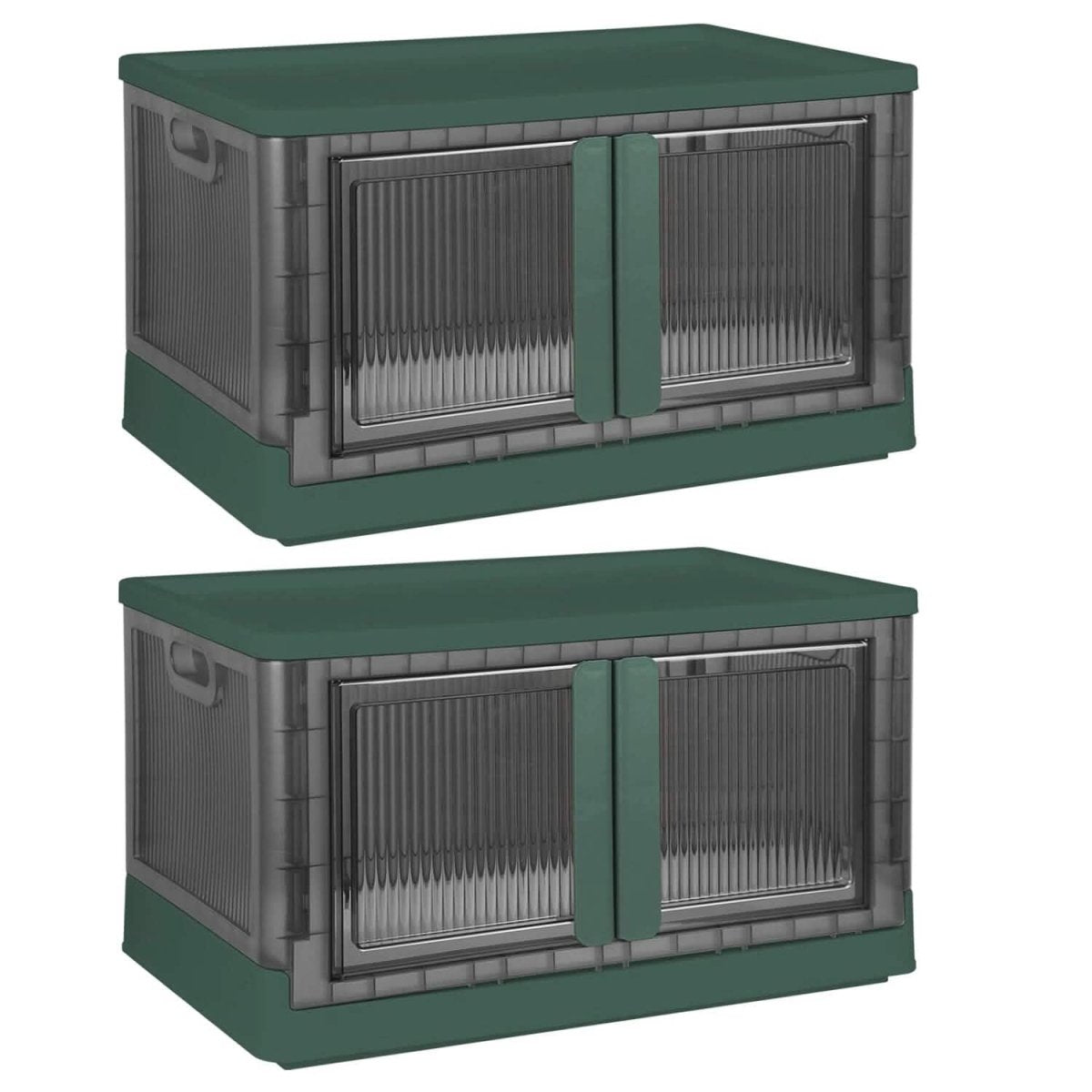 2 - Piece: Foldable Stackable Storage Bins with Lid - Veteran Powered