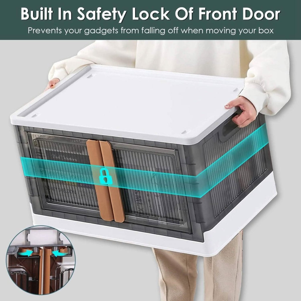 2 - Piece: Foldable Stackable Storage Bins with Lid - Veteran Powered