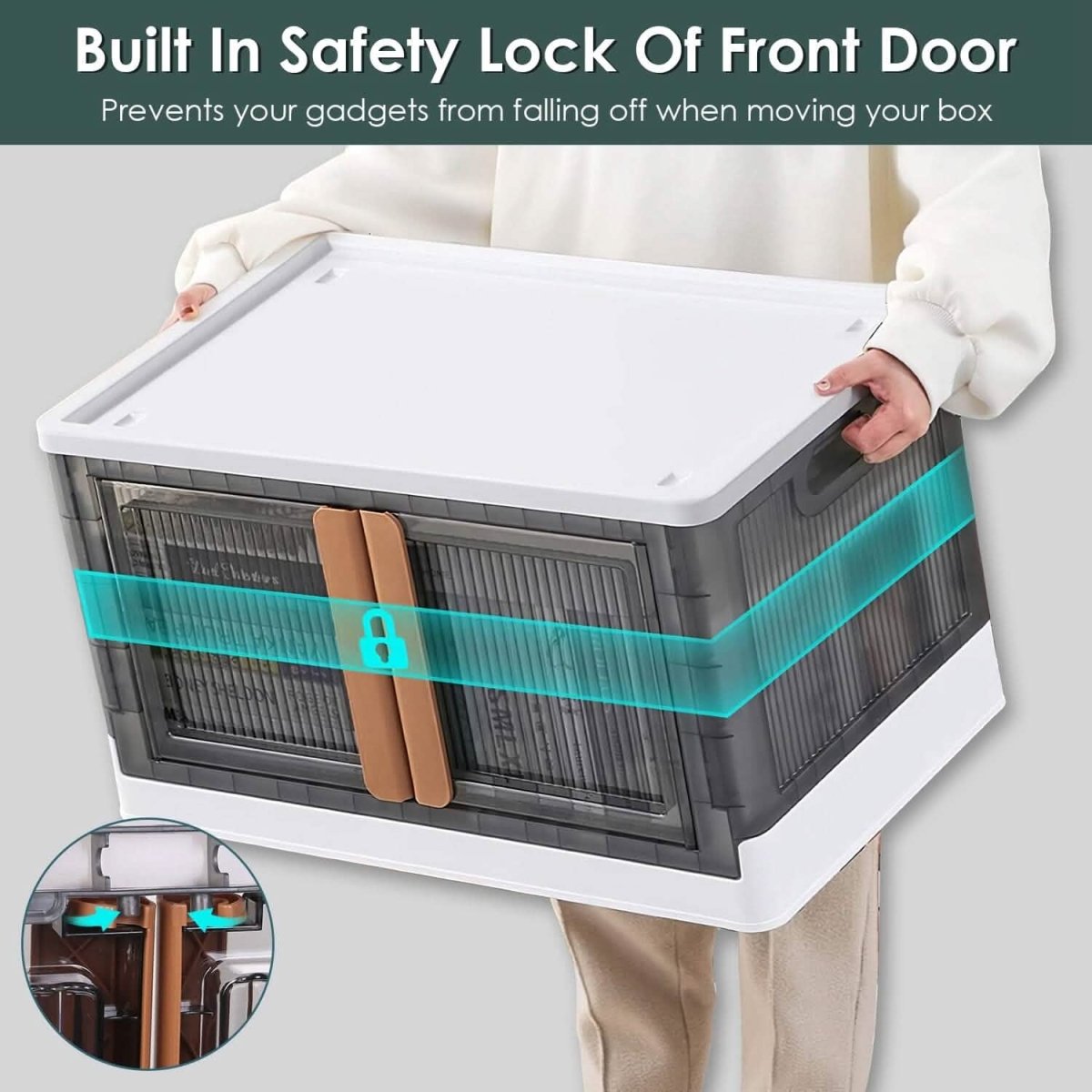 2 - Piece: Foldable Stackable Storage Bins with Lid - Veteran Powered