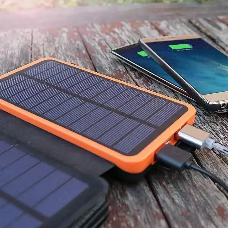 200,000mAh Solar Power Bank with Folding Solar Panels 120W Portable Charger with Built - in Cables USB - C USB - A Lightning Flashlight Digital Display for iPhone Android - Veteran Powered