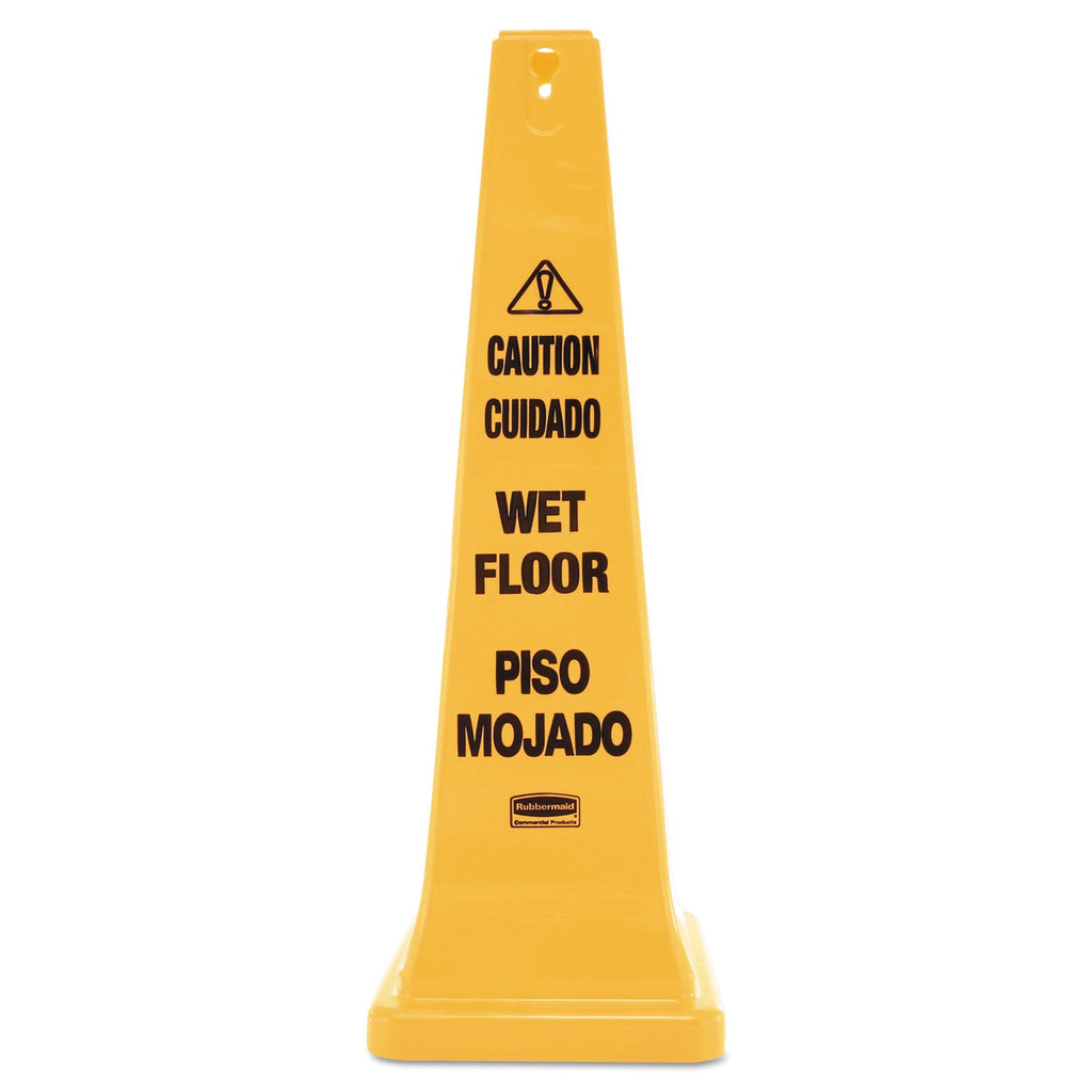 Rubbermaid Multilingual Wet Floor Safety Cone, 12.25 x 12.25 x 36