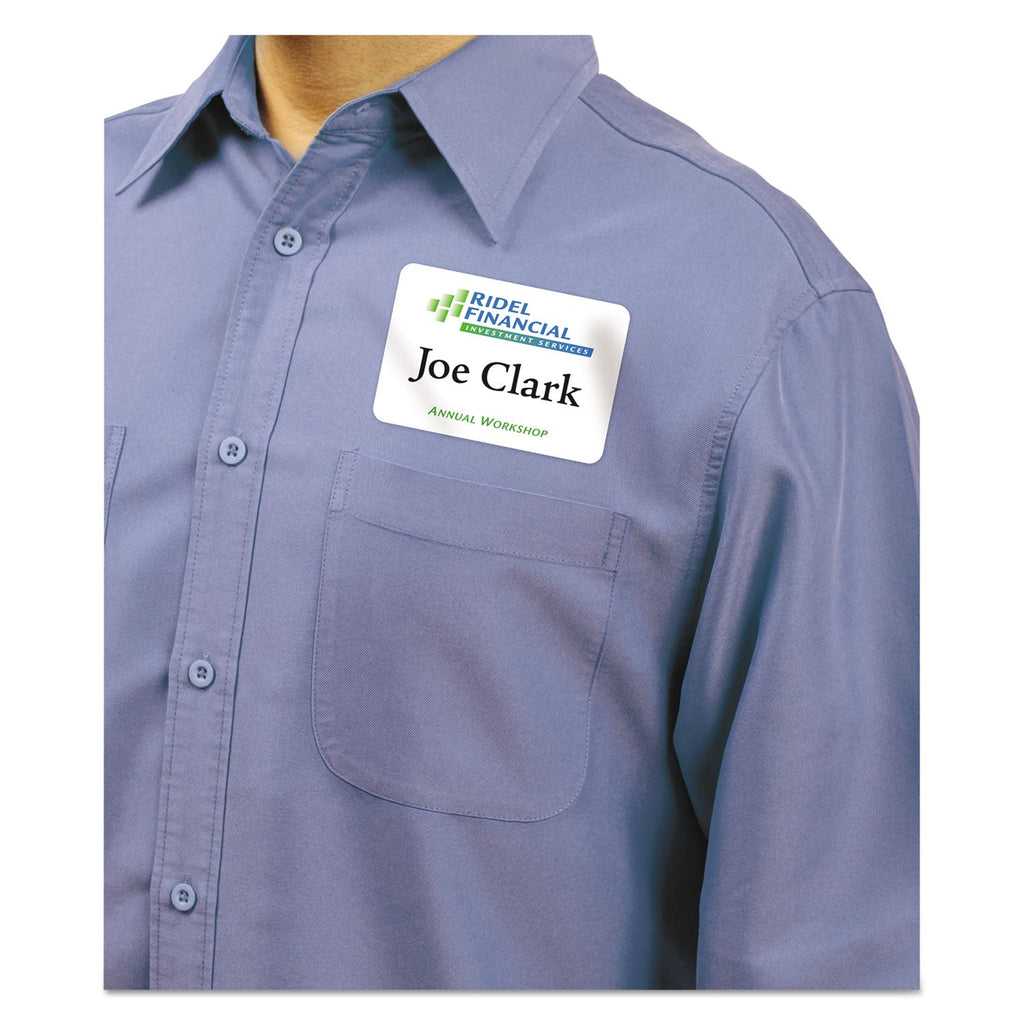 Avery Flexible Adhesive Name Badge Labels, 3.38 x 2.33, White, 400/Box