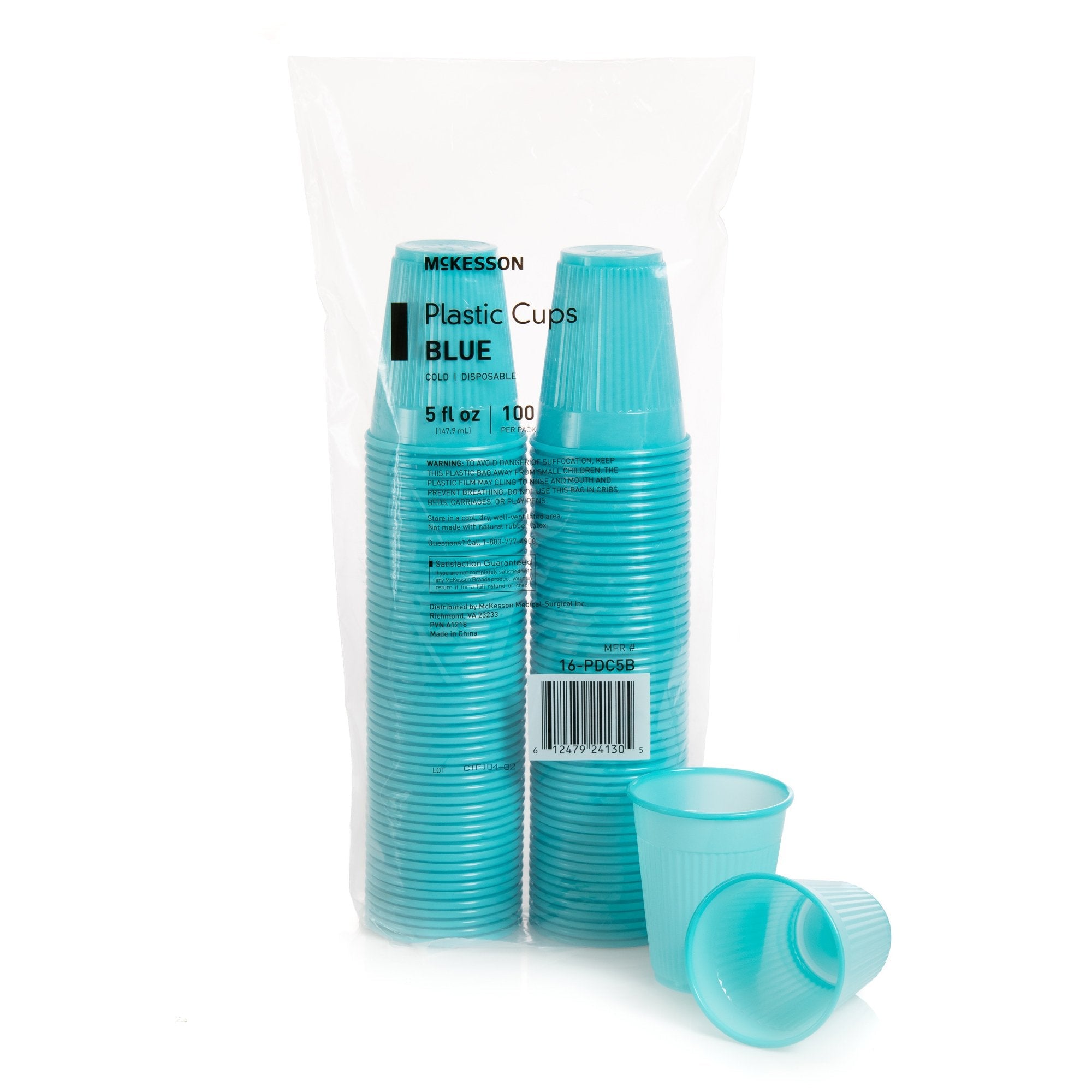 McKesson Polypropylene Drinking Cups, Disposable, 5 oz, Blue 16-PDC5B