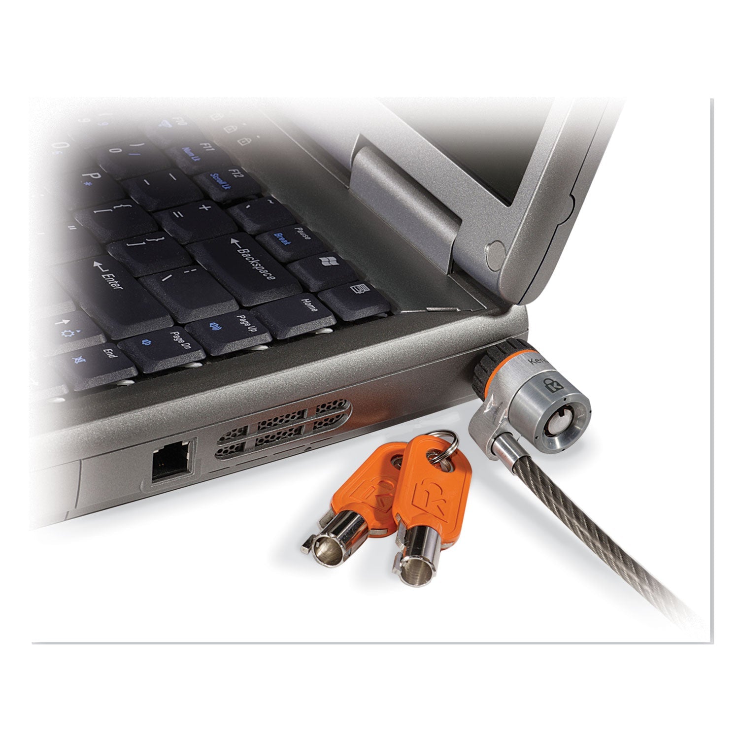 Kensington Laptop Computer Microsaver Security Cable with Lock, 2 Keys