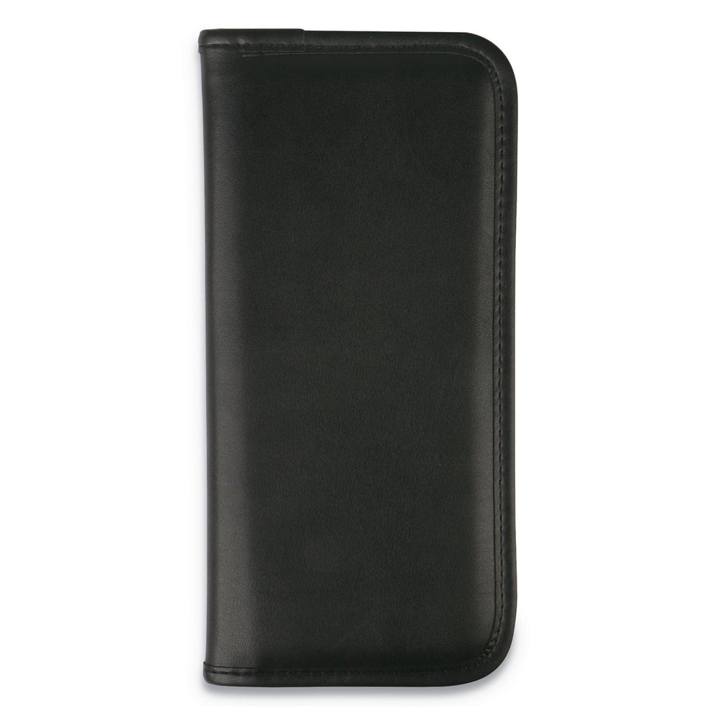 Universal Business Card Holder, Holds 160 3.5 x 2 Cards, 4.75 x 10.13, Vinyl, Black