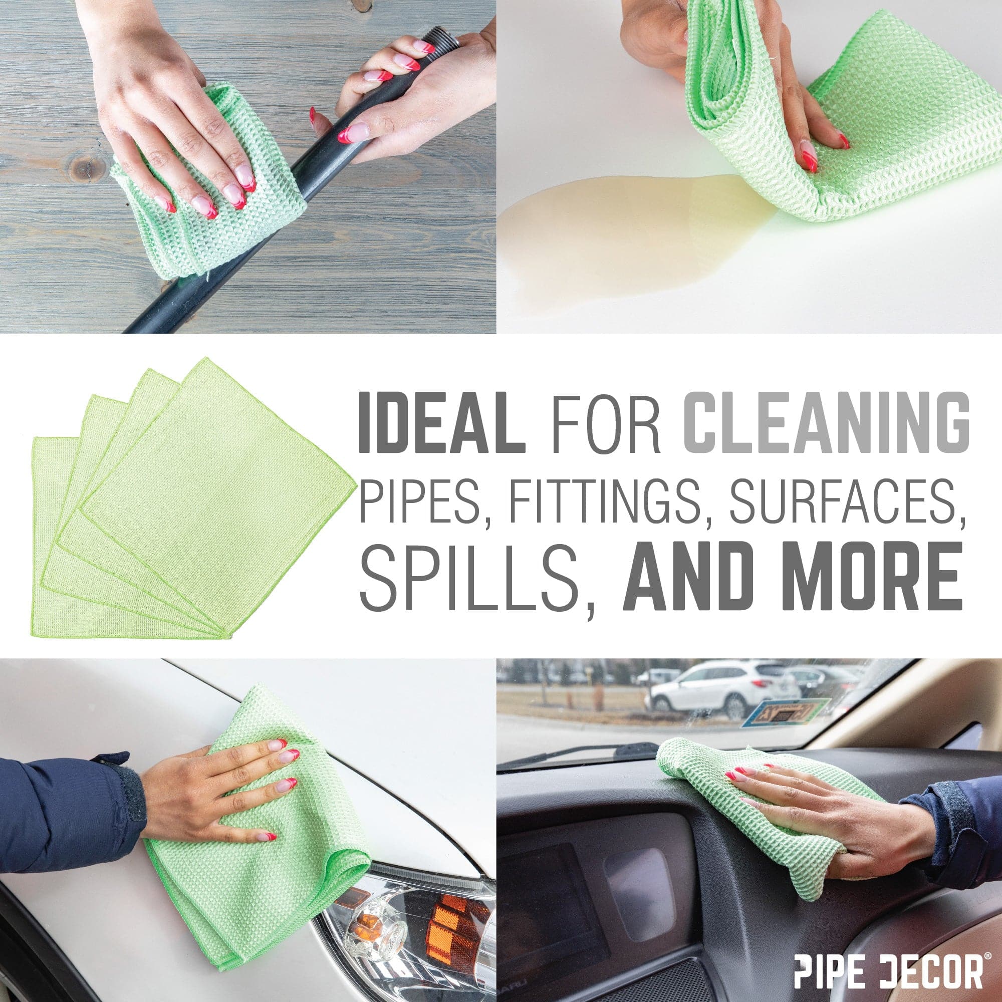 Microfiber Cleaning Cloth, Multi-purpose Lint-Free Towels, 4-Pack