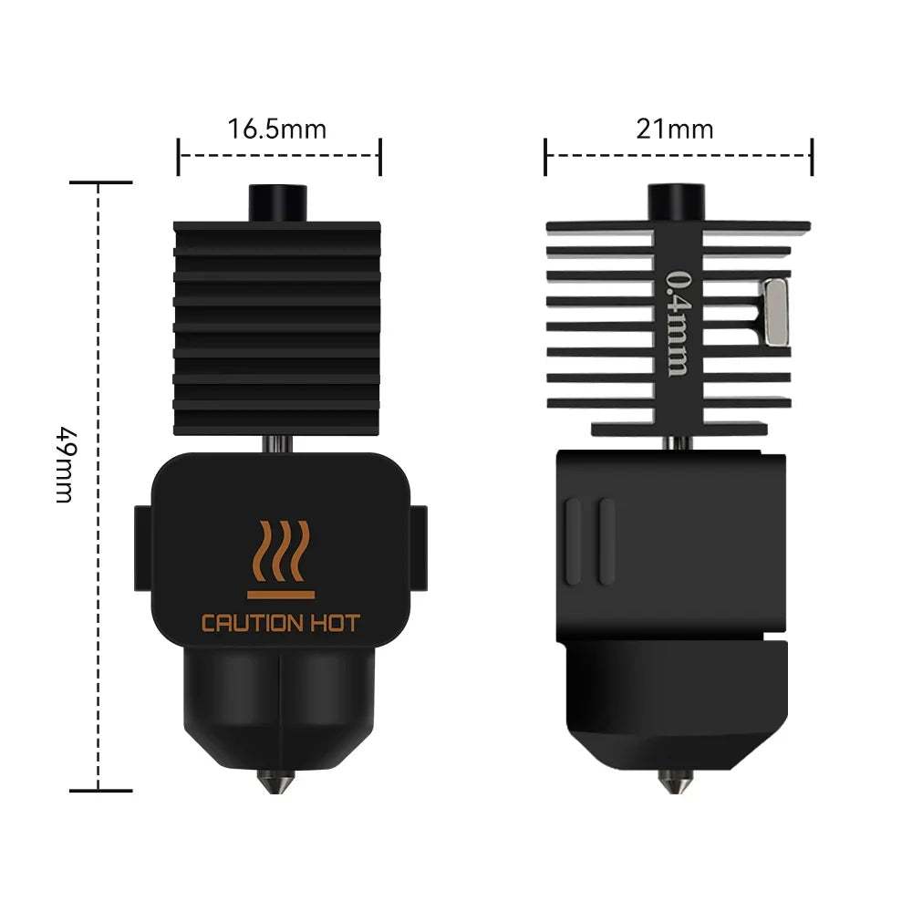 3D Printer Hotend Kit with 0.2, 0.4, 0.6, 0.8mm Nozzles and Silicone Brush — Assembly Replacement Parts - Veteran Powered