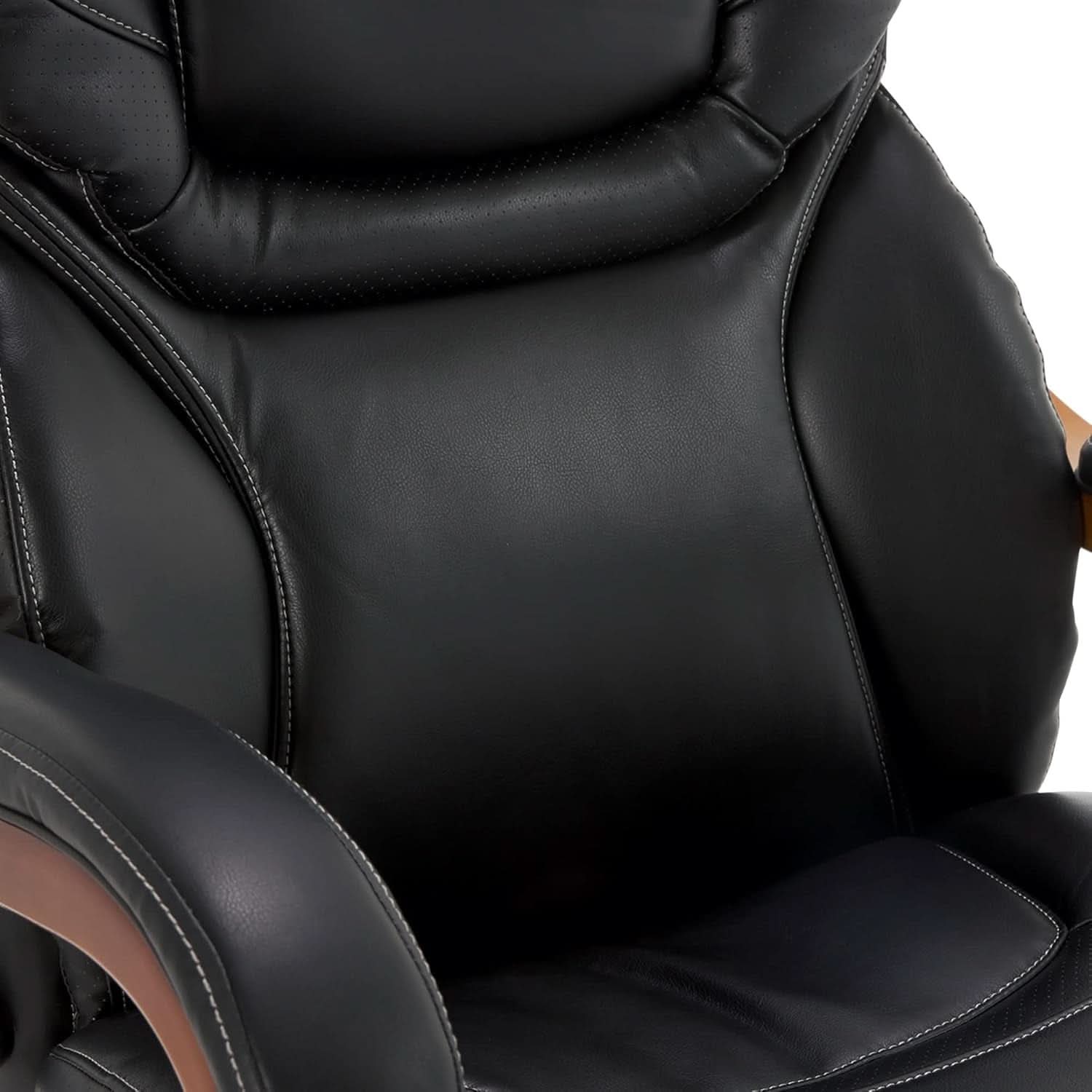 Big And Tall Executive Office Chair With Wood Accents