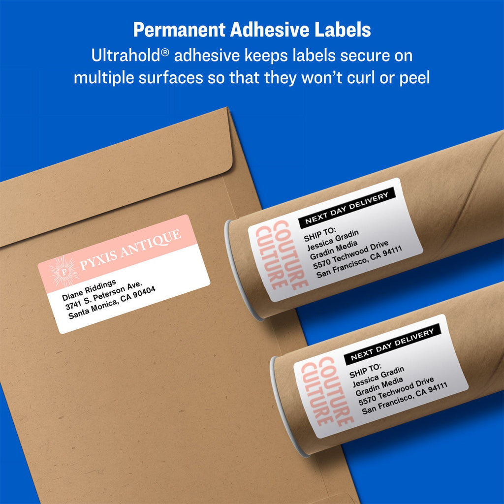 Avery Shipping Labels with TrueBlock Technology, Inkjet/Laser Printers, 8.5 x 11, White, 500/Box