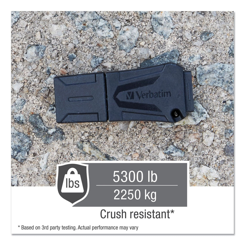 Verbatim ToughMAX USB Flash Drive, 16 GB, Black