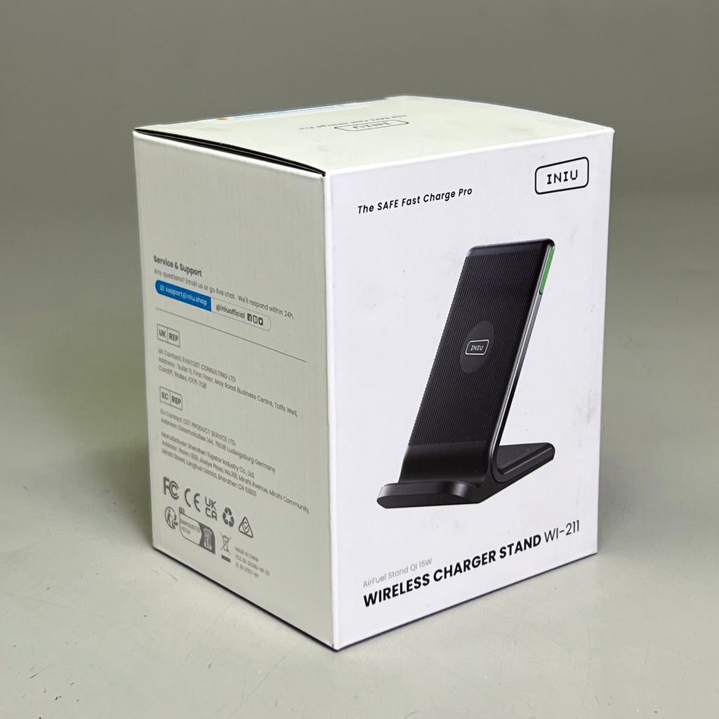 INIU Wireless Charger Stand 4.5" H x 3" W, Black WI-211