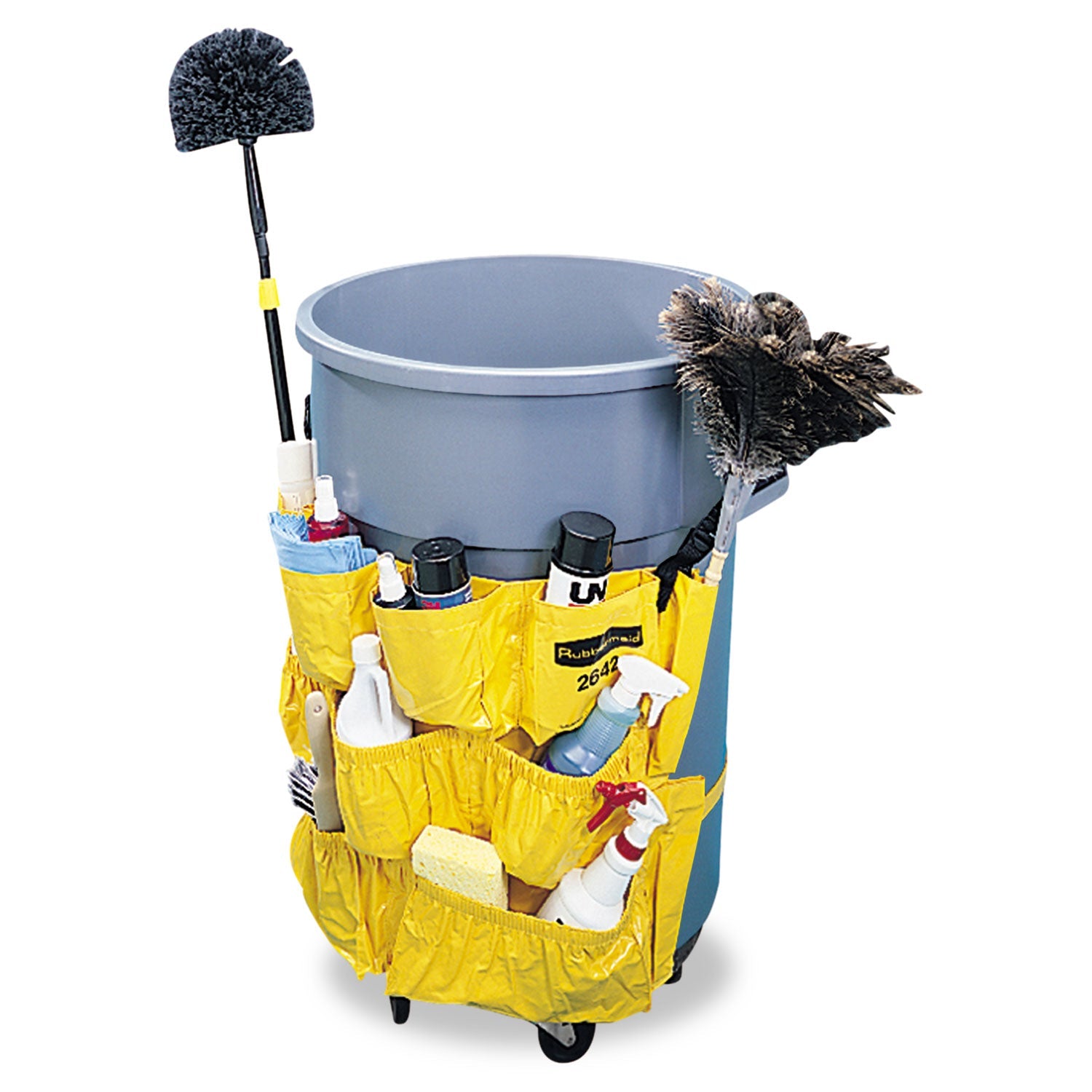 Rubbermaid Brute Caddy Bag, 12 Compartments, Yellow