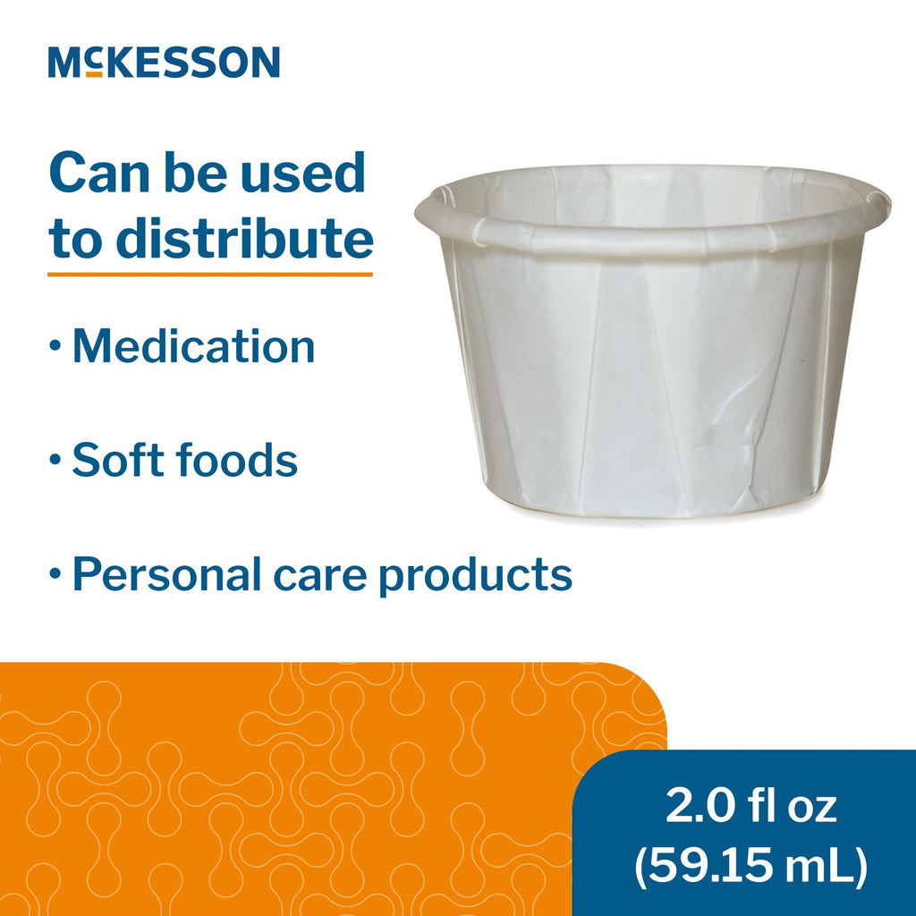 2 oz. Paper Souffle Cup White Disposable 16-200-2050