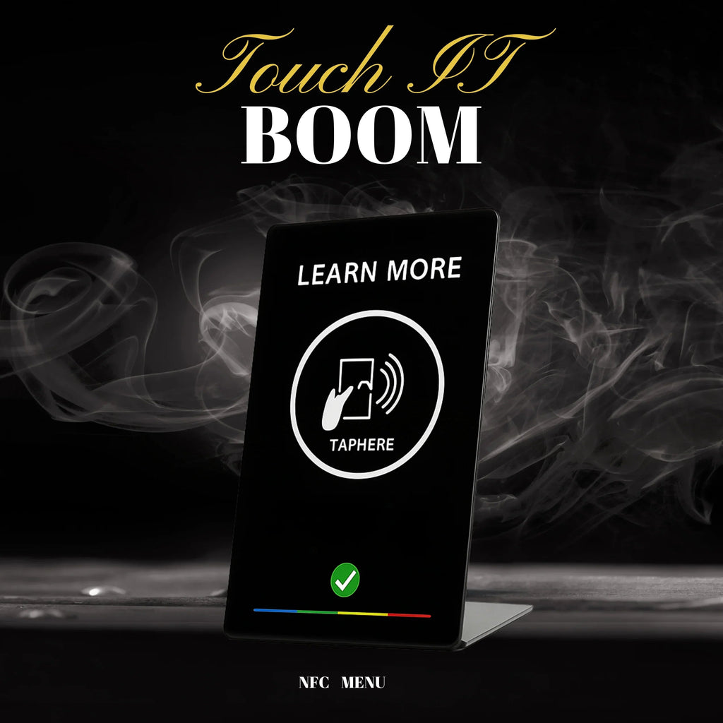 NFC Programmable Stand for Menus, Reviews, Bookings & Multi-Link Hubs (Tap to Any Link