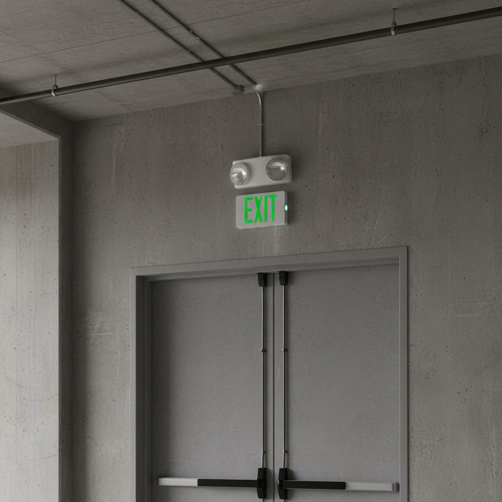 Tatco Swivel Head Twin Beam Emergency Lighting Unit, 12.75"w x 4"d x 5.5"h, White
