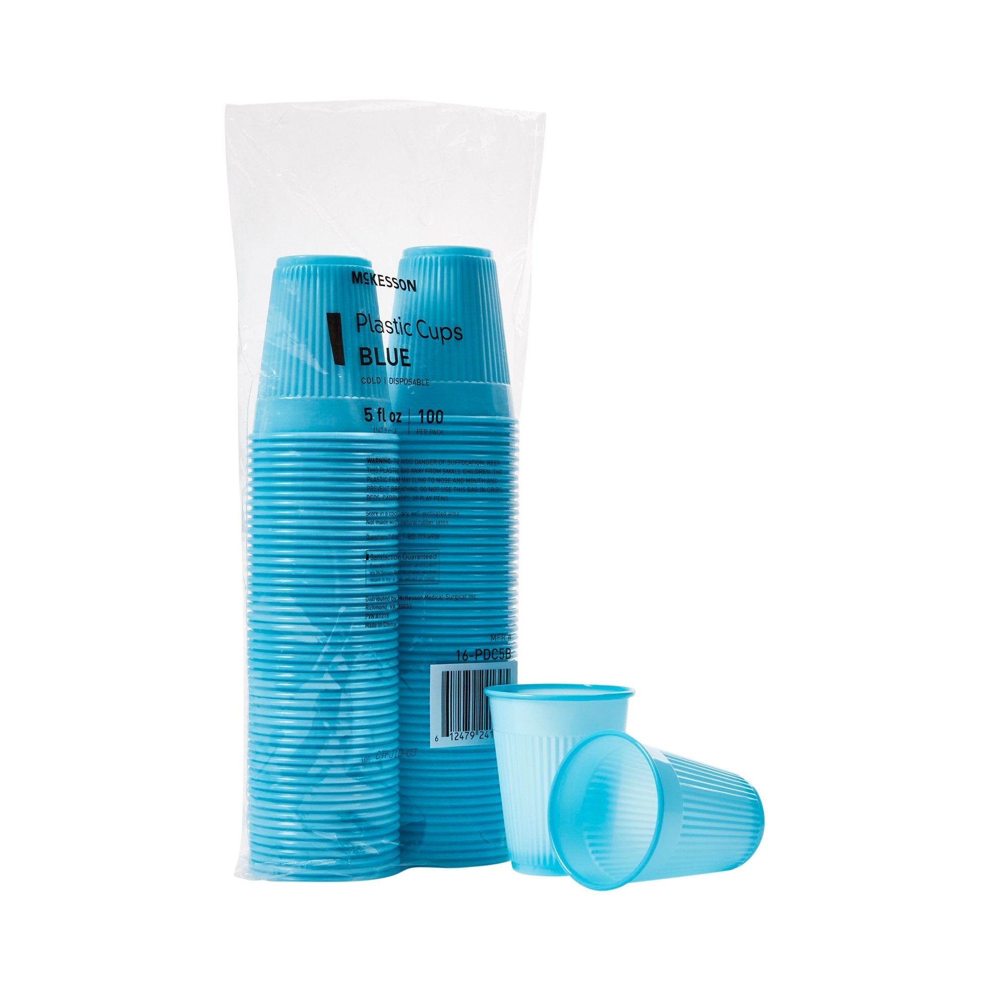 McKesson Polypropylene Drinking Cups, Disposable, 5 oz, Blue 16-PDC5B