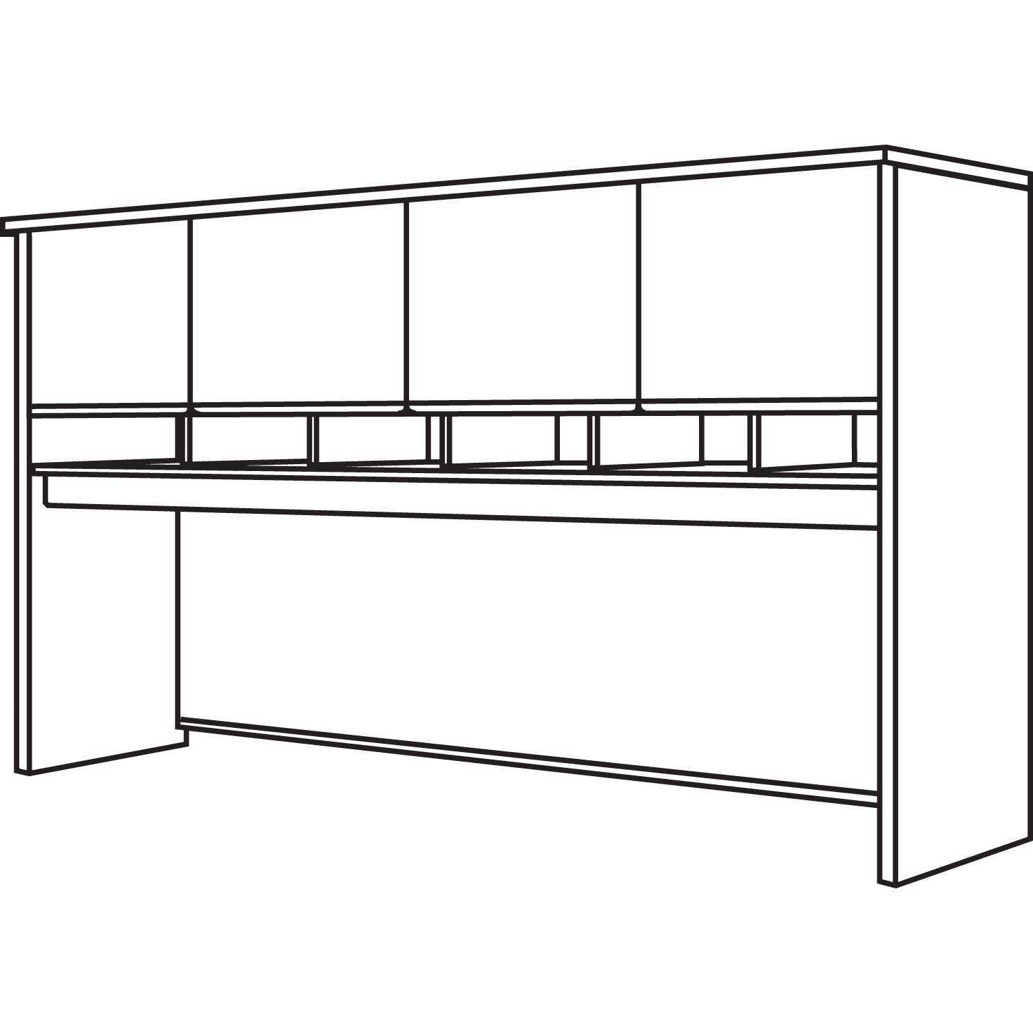 Bush Series C Collection 4 Door 72W Hutch, Box 1 of 2, 71.13w x 15.38d x 43.13h, Natural Cherry/Graphite Gray