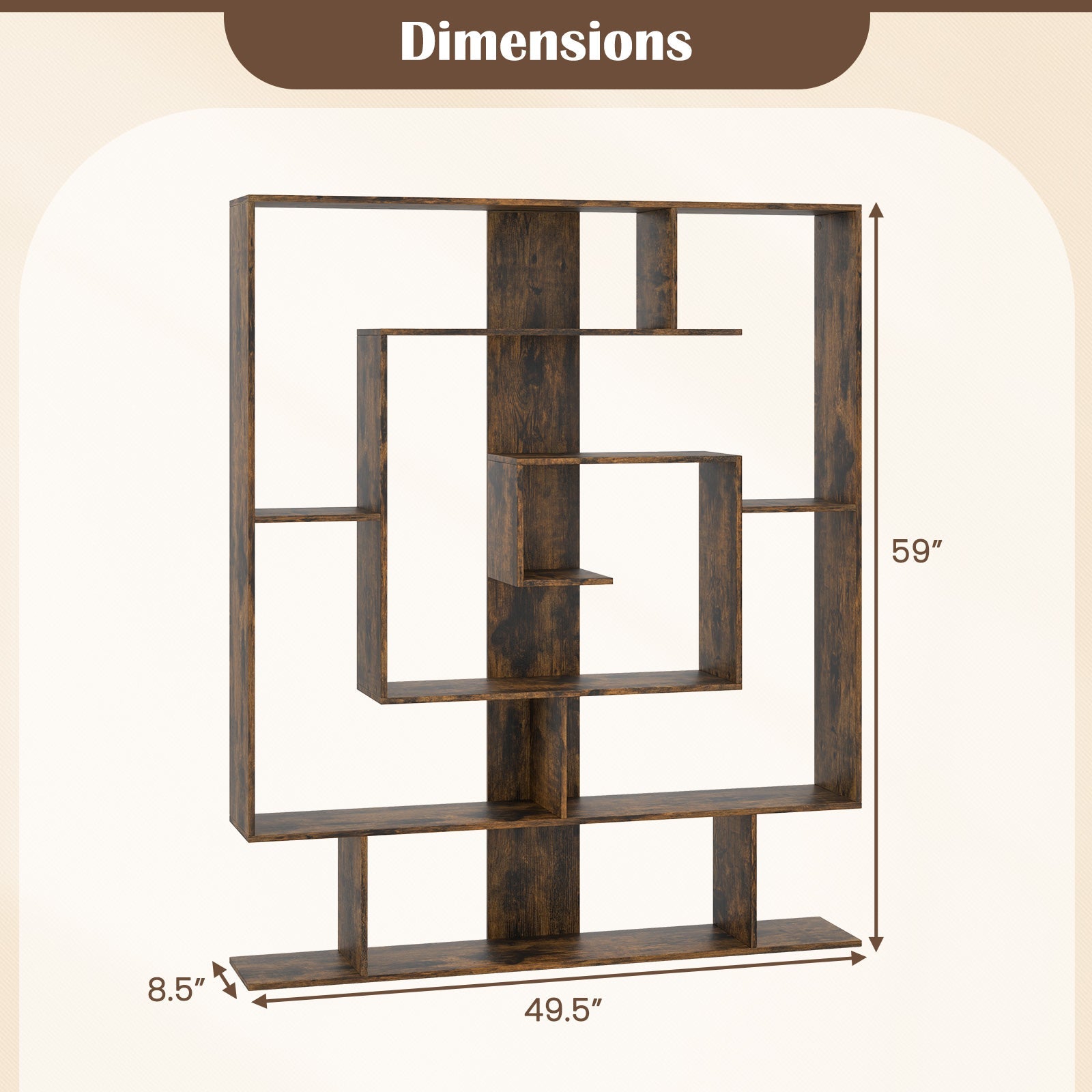 7-Tier Bookshelf Open Display Shelf Rack for Home Office