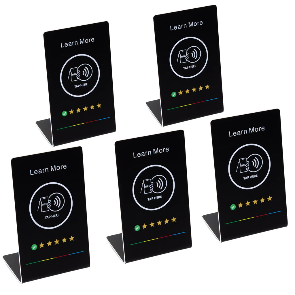NFC Programmable Stand for Menus, Reviews, Bookings & Multi-Link Hubs (Tap to Any Link