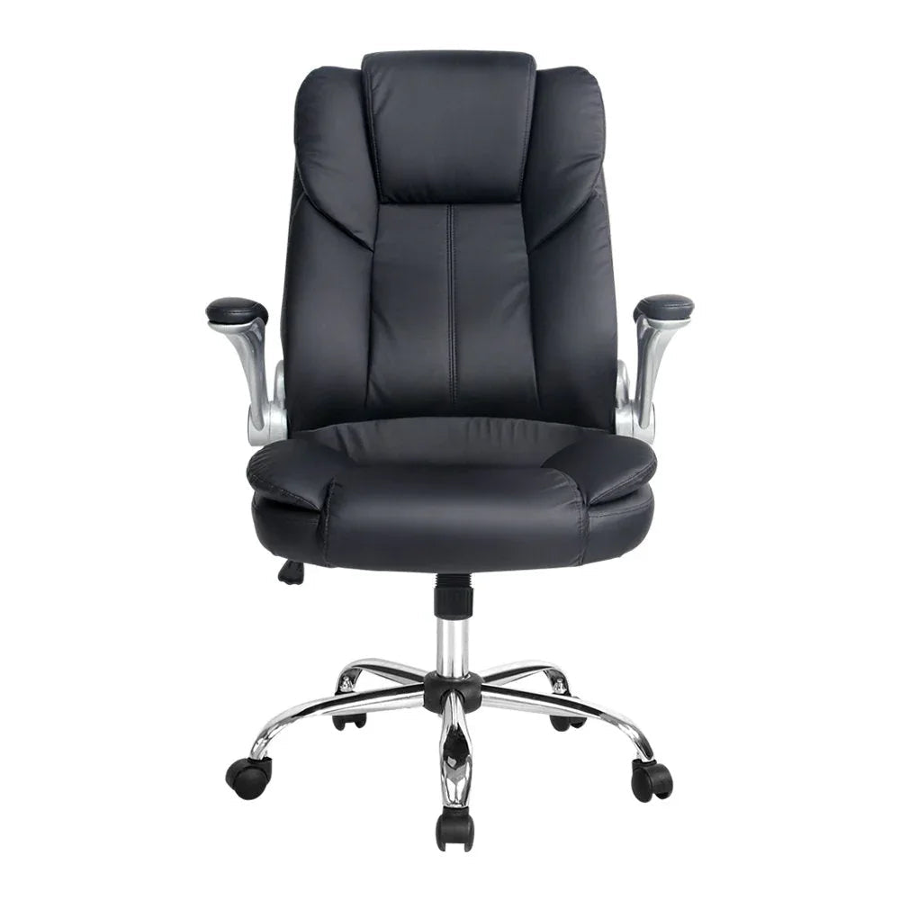 PU Leather Executive Office Desk Chair - Black