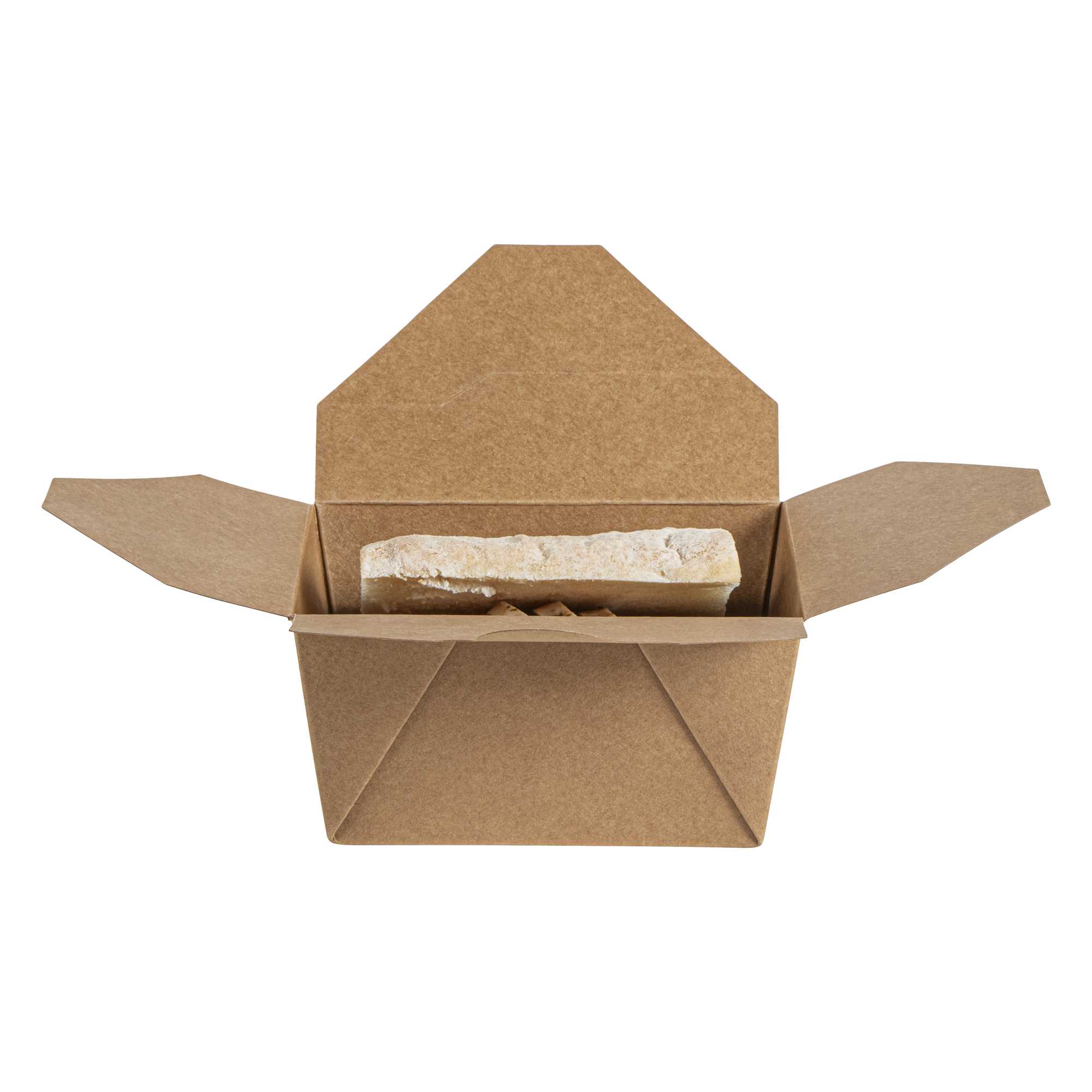 Bio Tek 30 oz Rectangle Kraft Paper Microwavable #1 Bio Box Take Out Container - 5" x 4" x 2 1/2" - 200 count box
