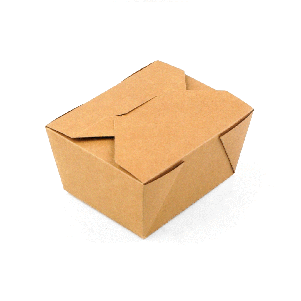 Bio Tek 30 oz Rectangle Kraft Paper Microwavable #1 Bio Box Take Out Container - 5" x 4" x 2 1/2" - 200 count box