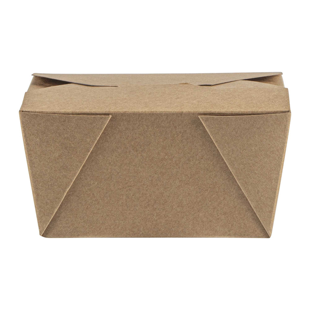 Bio Tek 30 oz Rectangle Kraft Paper Microwavable #1 Bio Box Take Out Container - 5" x 4" x 2 1/2" - 200 count box
