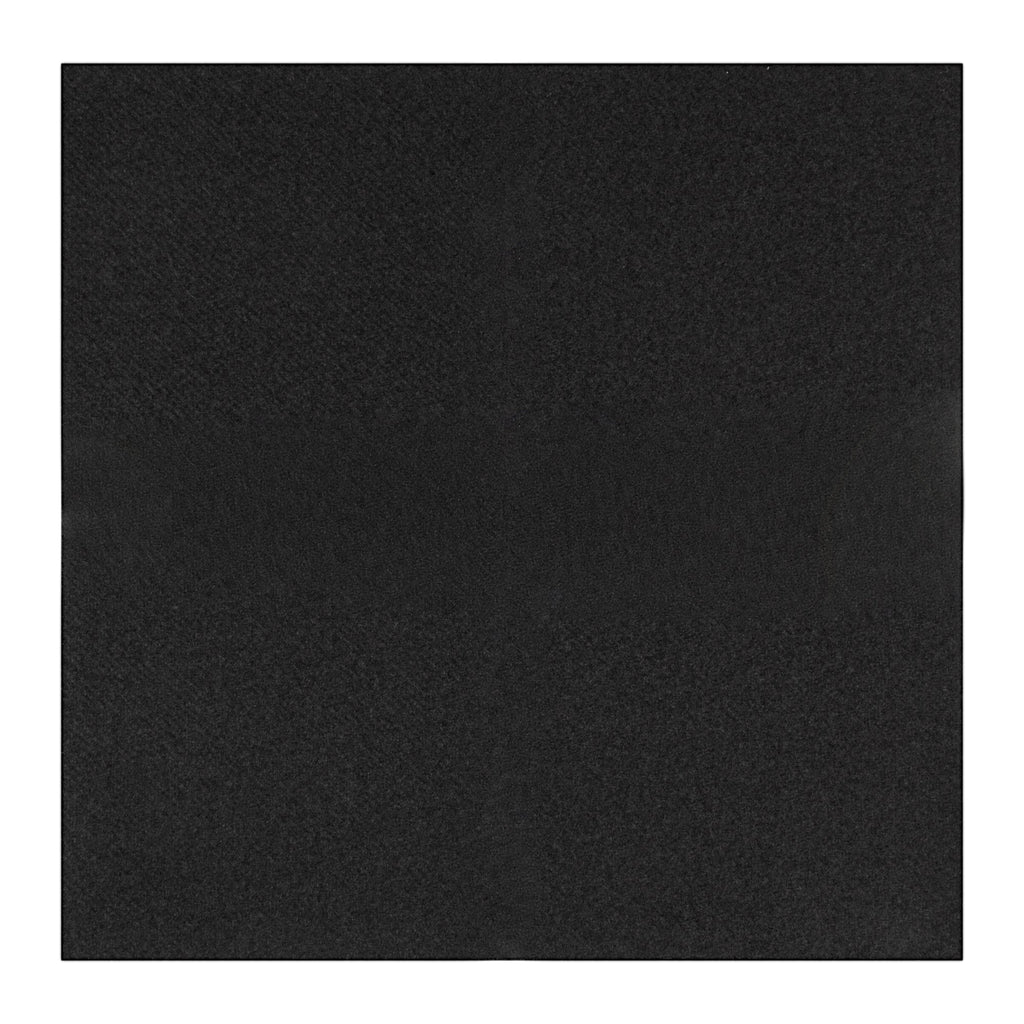 Luxenap Square Black Paper Linen-Feel Cocktail Napkin - Air Laid - 9 1/2" x 9 1/2" - 1600 count box