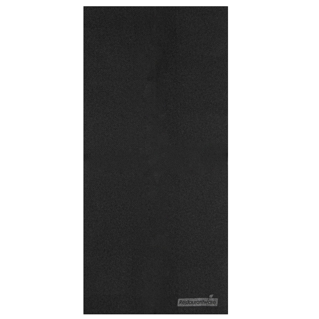 Luxenap Rectangle Black Paper Linen-Feel Guest Towel / Napkin - Air Laid - 15 3/4" x 7 3/4" - 600 count box