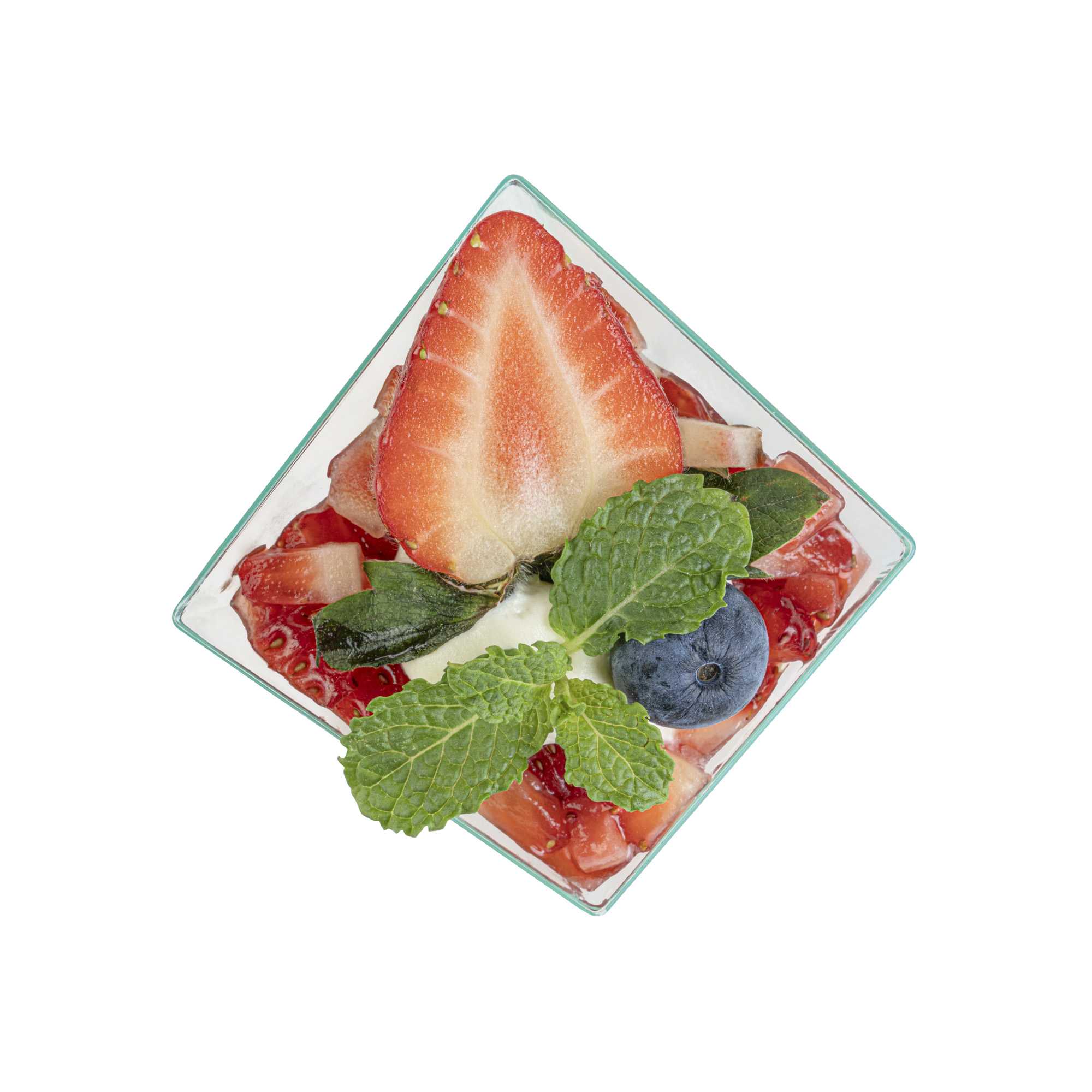 Mini Serve 2 oz Square Seagreen Plastic Girata Dessert Dish - 2" x 2" x 1 3/4" - 100 count box