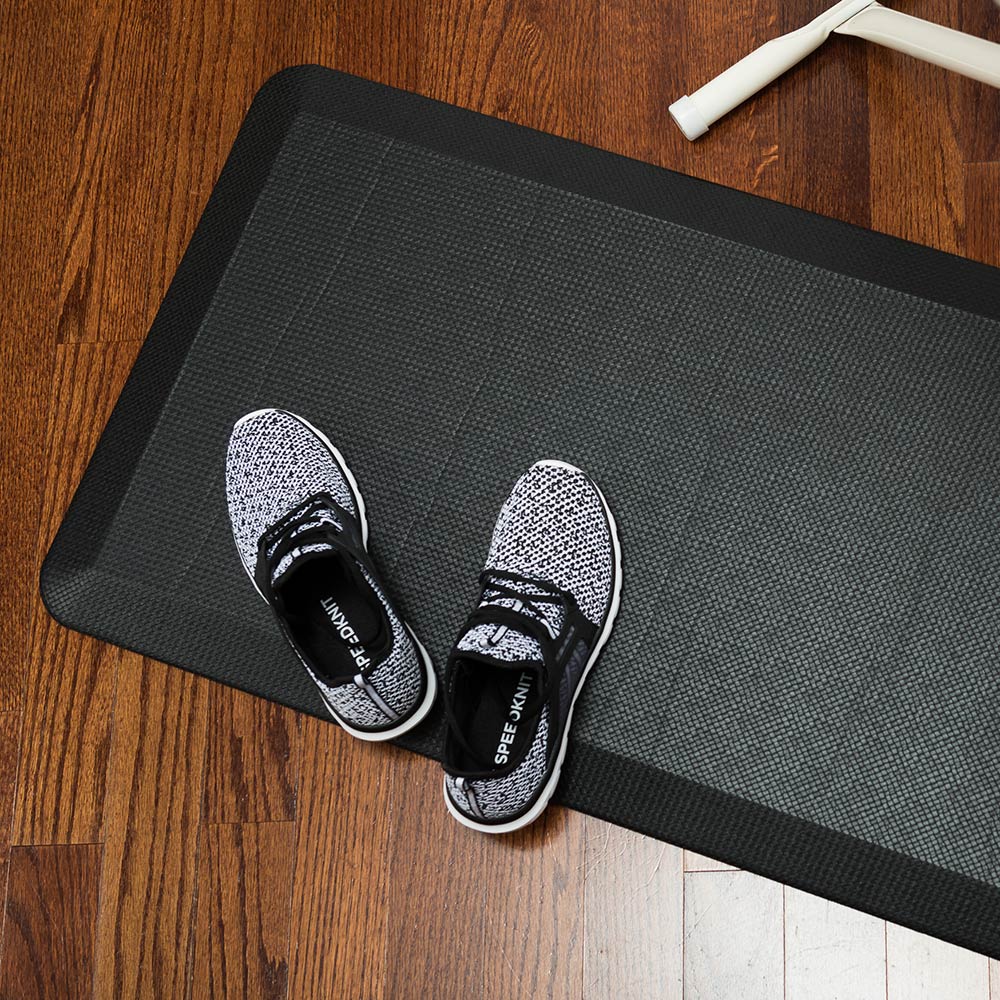 Comfy Feet Black Floor Mat - Extra-Padded, Non-Slip, Anti-Fatigue - 39" x 20" x 3/4" - 1 count box