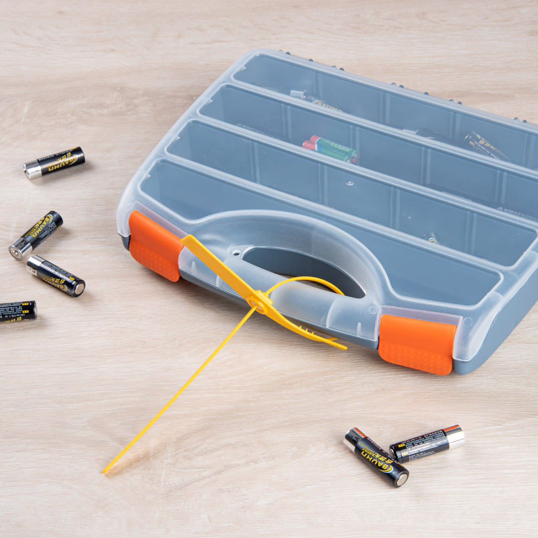 Serve Secure Yellow Security Seal / Zip Tie - Tamper-Evident, Self-Locking - 15 3/4" - 100 count box