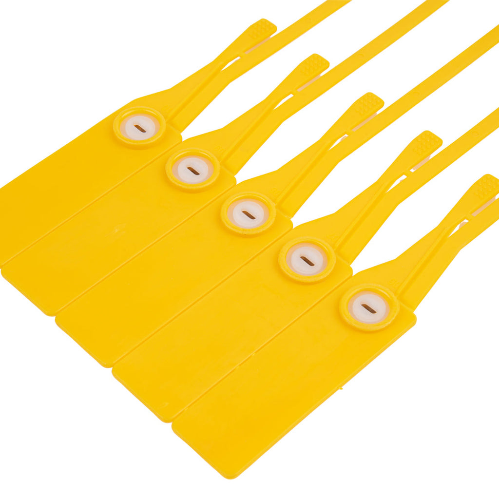 Serve Secure Yellow Security Seal / Zip Tie - Tamper-Evident, Self-Locking - 15 3/4" - 100 count box