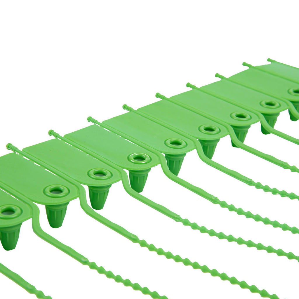 Serve Secure Green Security Zip Tie - Tamper-Evident - 7 3/4" - 100 count box