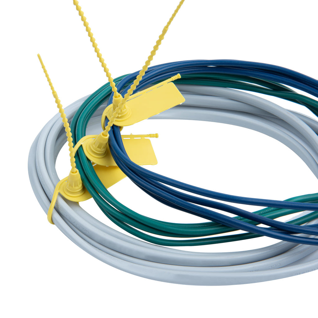 Serve Secure Yellow Security Zip Tie - Tamper-Evident - 7 3/4" - 100 count box