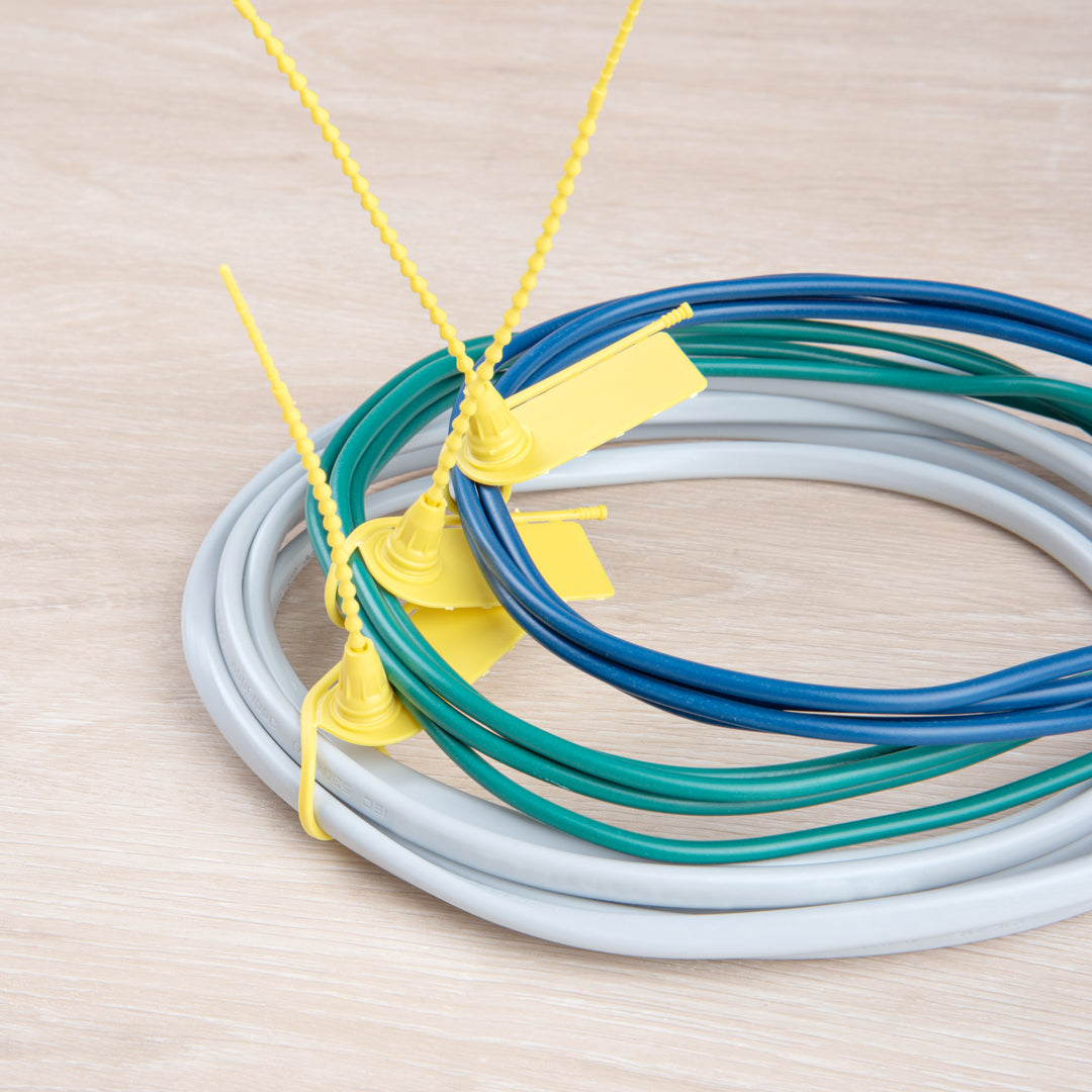 Serve Secure Yellow Security Zip Tie - Tamper-Evident - 7 3/4" - 100 count box