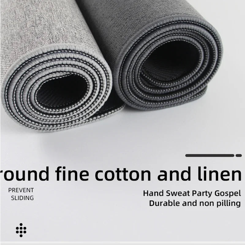 Cotton-Linen XXL Gaming Mouse Pad Rubber Anti-Slip Keyboard & Mouse Desk Mat — 31.5 x 11.8 in (800 x 300 mm) / 35.4 x 15.7 in (900 x 400 mm)