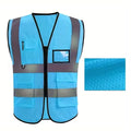 Reflective Safety Vest with Multiple Pockets