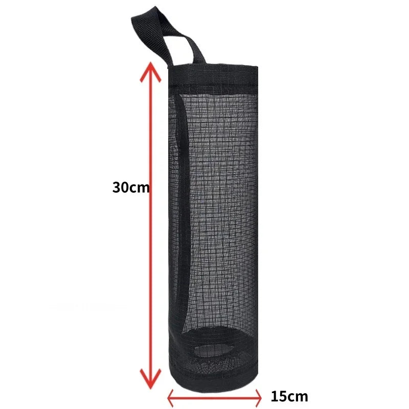 Wall-Mount Plastic Bag Holder Dispenser Hanging Kitchen Trash & Grocery Bag Organizer (1-5 Pack)