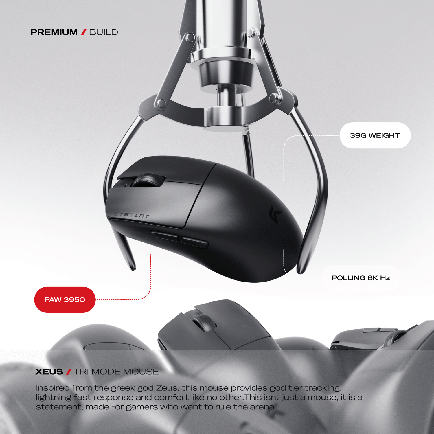 Xeus | 8K 39g Superlight Tri-Mode Gaming Mouse