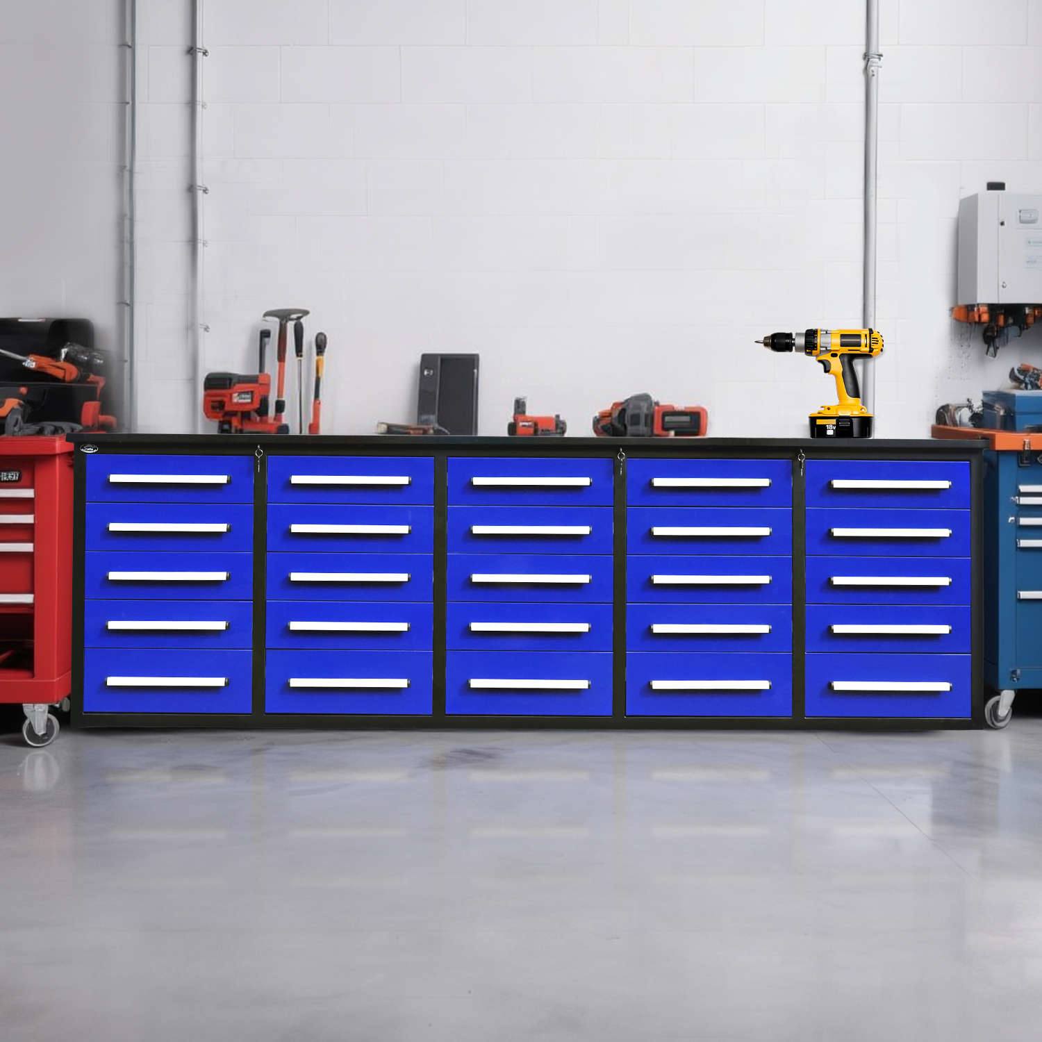 10 ft Heavy Duty Workbench with 25 Drawers