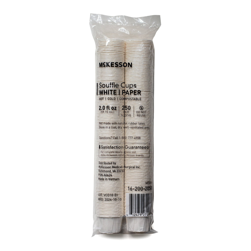 2 oz. Paper Souffle Cup White Disposable 16-200-2050