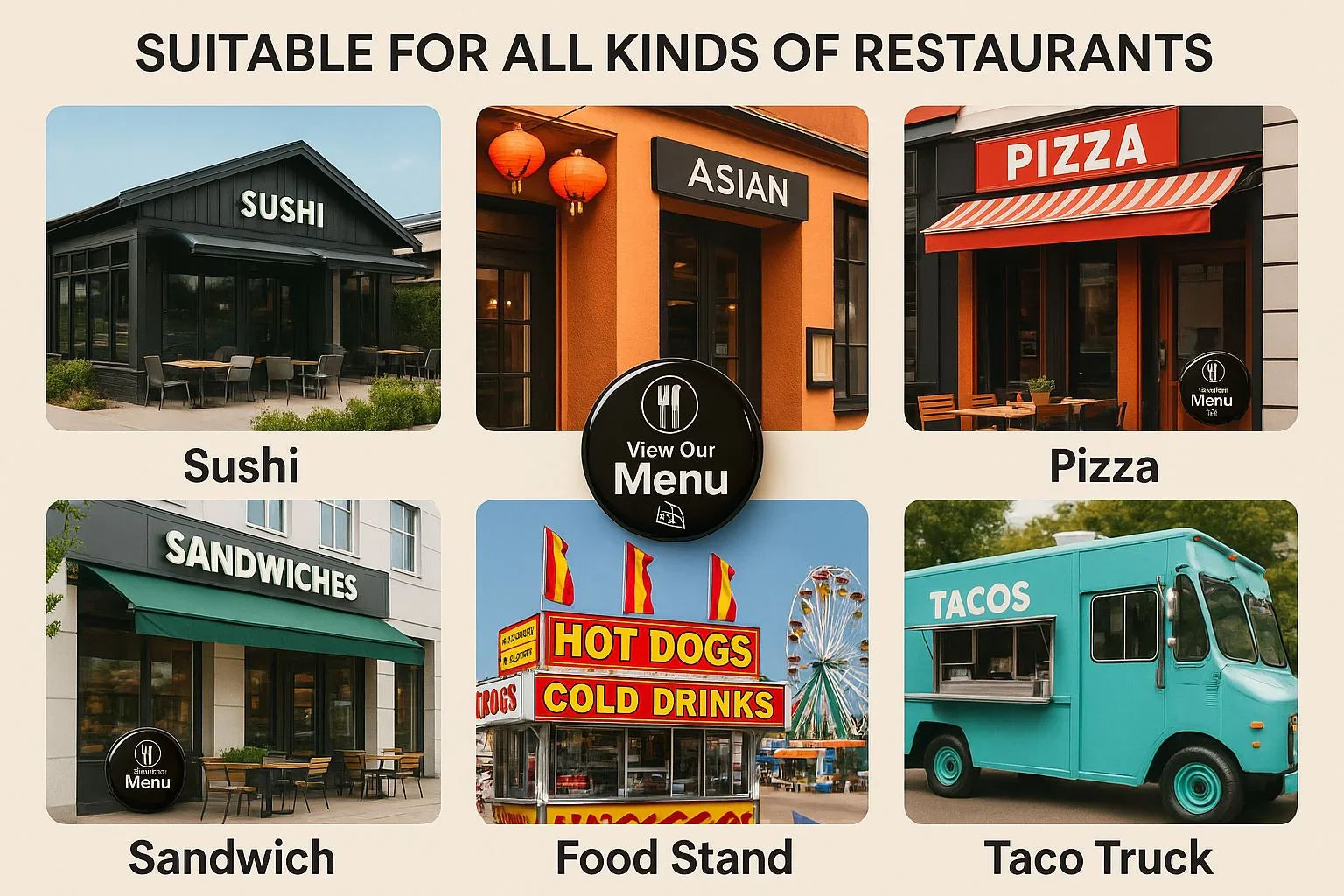 NFC Digital Restaurant Menu - Countertop One-Tap Table Sign