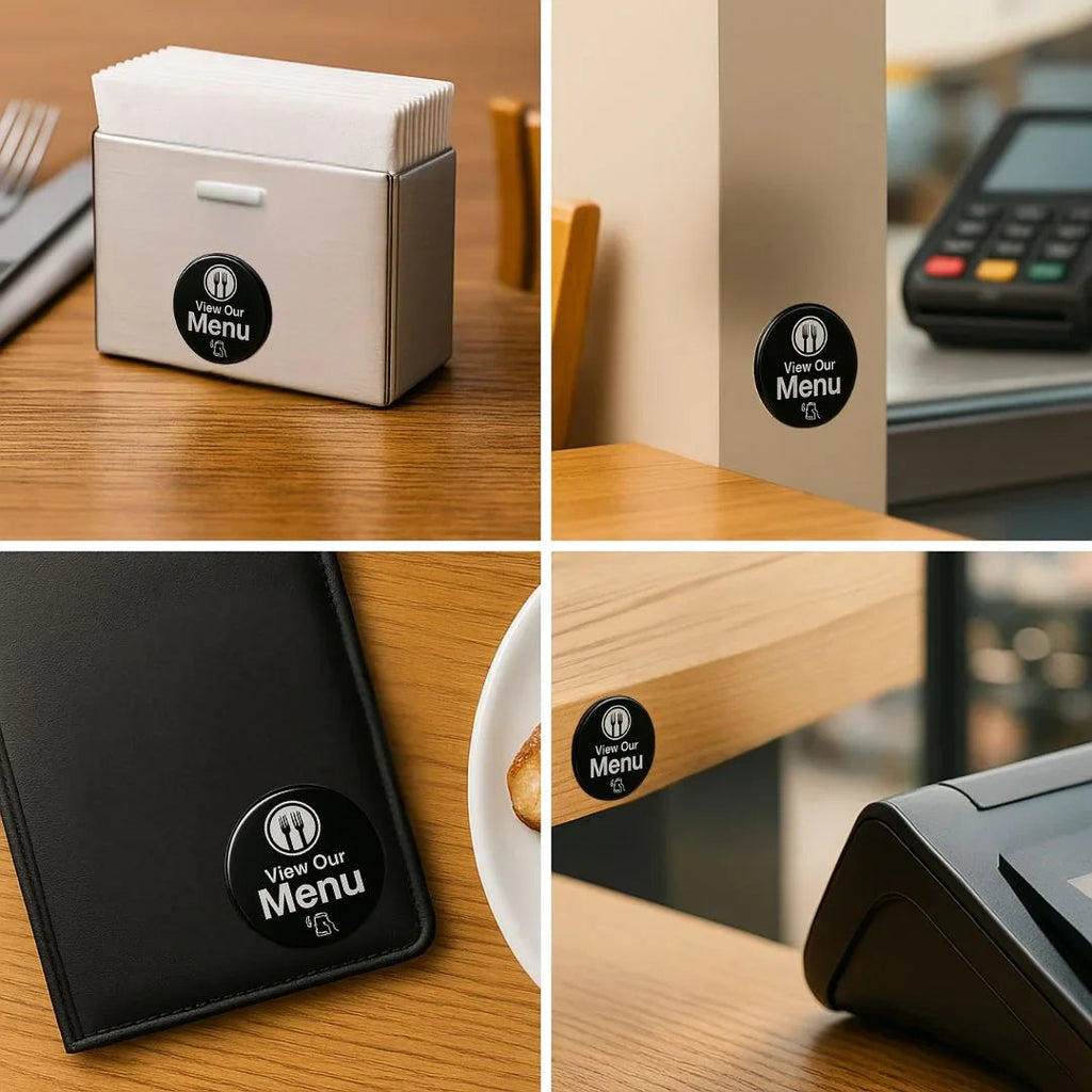 NFC Digital Restaurant Menu - Countertop One-Tap Table Sign