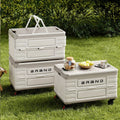 Collapsible Storage Bins Box with Lids And Handle - Portable Plastic Storage - Veteran Powered